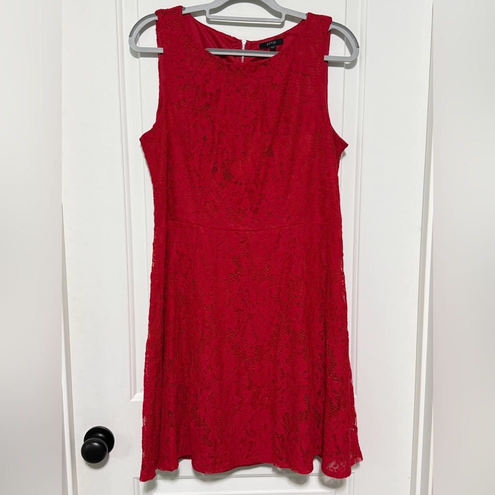 Apt. 9 Vibrant Red Lace Mini Dress